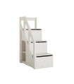 Escalier Lifetime avec espace de rangement et balustrade pour lit demi-hauteur de 128cm Whitewash