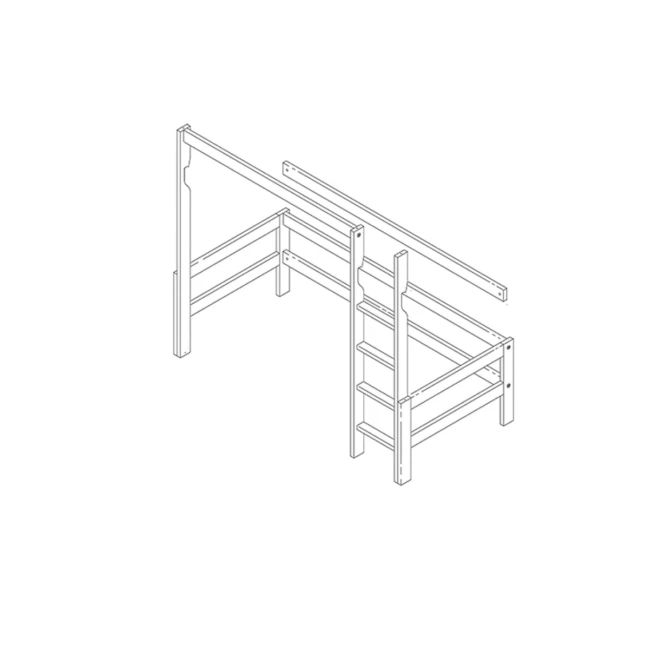 Kit de conversion Lifetime en lit mezzanine 4640/46401 avec échelle droite à la chaux