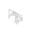 Lifetime base and sloping ladder for loft bed whitewash