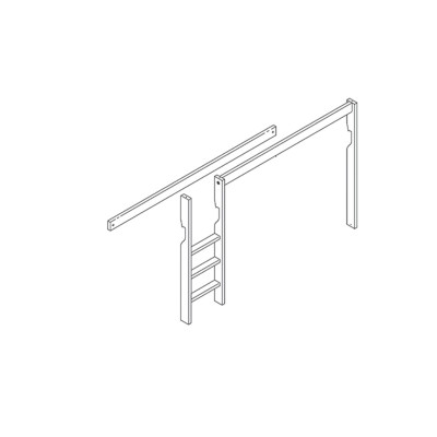 Lifetime intermediate part for bunk bed with straight ladder whitewash