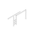 Lifetime intermediate part for bunk bed with straight ladder whitewash