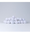 Lumières à cordes Lifetime avec boules de coton - Blanc