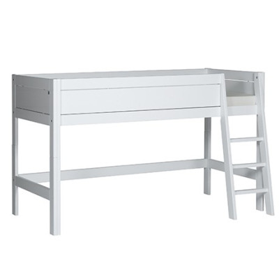 Lifetime half-height bed with deluxe slatted frame sloping ladder white