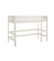 Lifetime Lit mezzanine 113 cm avec échelle droite et sommier, whitewash