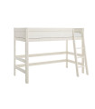 Lifetime Lit mezzanine 152cm avec échelle inclinée et sommier Luxe, whitewash