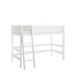 Lifetime Mittelhochbett 152cm mit Deluxe Lattenrost schräge Leiter weiss