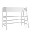 Lifetime loft bed with deluxe slatted frame sloping ladder whitewash