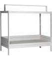 Lifetime four-poster bed 90x200cm with roof construction for fabric roof and deluxe slatted frame whitewash