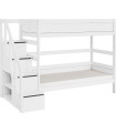 Lifetime bunk bed 90/90x200 with staircase and rolling floor white