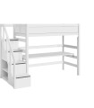 Lifetime Lit mezzanine avec escalier step et sommier, blanc