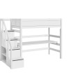 Lifetime loft bed with stairs and deluxe slatted frame white