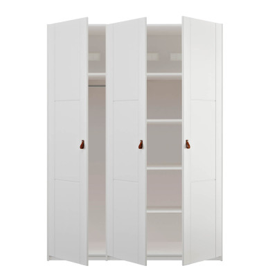 Armoire Lifetime 150 cm avec portes et étagères blanches