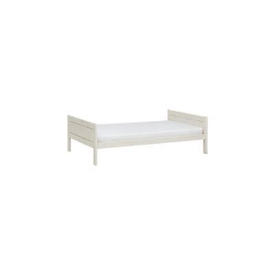 Lifetime bed 120x200, without back with deluxe slatted frame whitewash