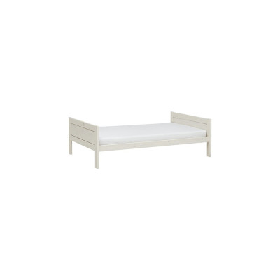 Lifetime Lit 120x200, sans dos, avec sommier Luxe, whitewash