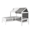 Lit cabine lit bébé Lifetime Beachhouse Corner avec banc blanc