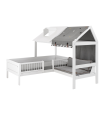 Lettino Lifetime cabina letto Beachhouse Corner con panca bianca