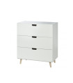 Manis-h chest of drawers with 3 drawers Snow white