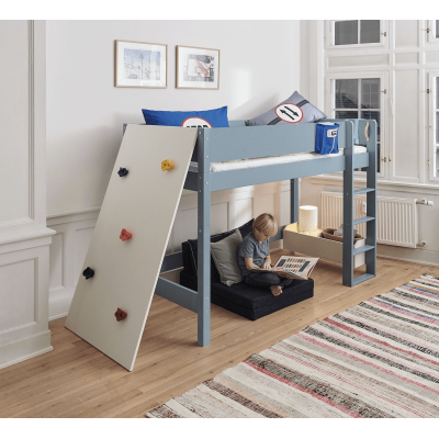 Manis-h ASK middle loft bed 90x200 cm with slatted frame Snow white