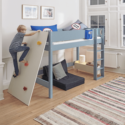 Manis-h ASK middle loft bed 90x200 cm with slatted frame Snow white