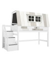 Lifetime half-height bed Hangout with rolling floor and stairs white