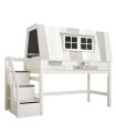 Lifetime Lit mi-hauteur The Hangout avec sommier Luxe, whitewash