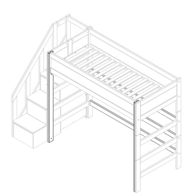 Leifetime Teile für Hochbett mit Einstieg am Kopfende weiss