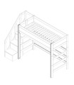Leifetime parts for loft bed with entry at the head end white