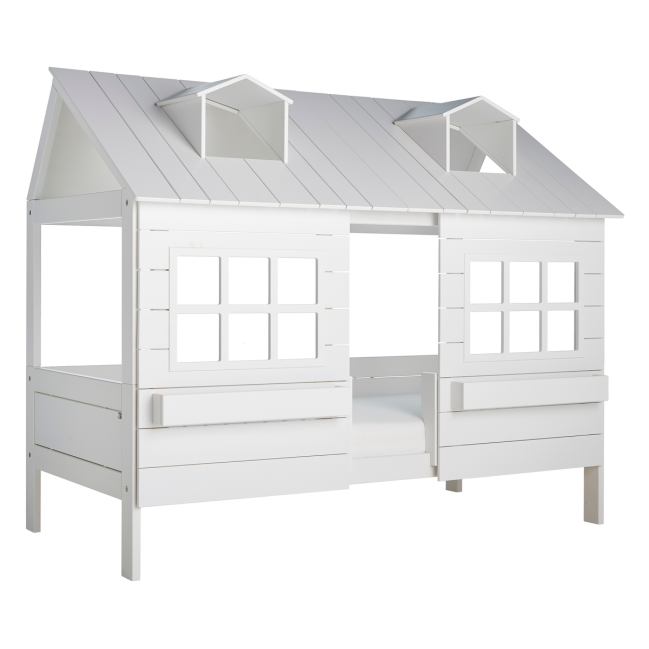 Lifetime Kidsrooms Base Cabin Bed Lake House 2 with Deluxe Slatted Frame white