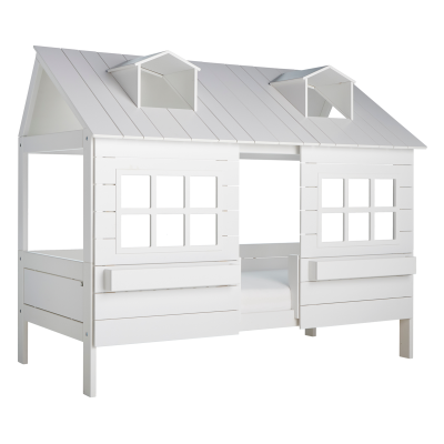 Lifetime Kidsrooms Base Cabin Bed Lake House 2 with Deluxe Slatted Frame white
