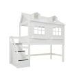 Lifetime Half Height Bed Lake House con rolling floor bianco