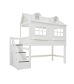 Lifetime Half Height Bed Lake House with Deluxe Slatted Frame White