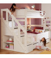 Lifetime Kidsrooms Etagenbett Family 90/140 Mit Treppe  und Deluxe Lattenrost Whitewash Kombo