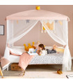 Lifetime Princess Deal 4-Poster bed with Canopy, deluxe slatbase White