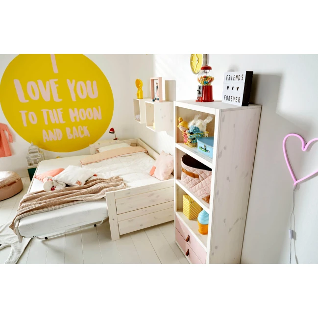 Letto base 90x200 con letto per gli ospiti semi-automatico con piastre frontali e di copertura e calce deluxe con struttura a do