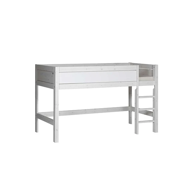 LifeTime-Kidsrooms Letto a mezza altezza Laura-DLR, 90x200 cm, con struttura a doghe DeLuxe imbiancata