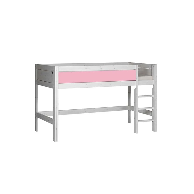 LifeTime-Kidsrooms Lit demi-hauteur Laura-DLR, 90x200 cm, avec cadre à lattes DeLuxe Whitewash