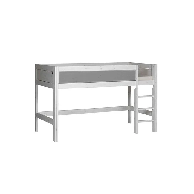 LifeTime-Kidsrooms Letto a mezza altezza Laura-DLR, 90x200 cm, con struttura a doghe DeLuxe imbiancata