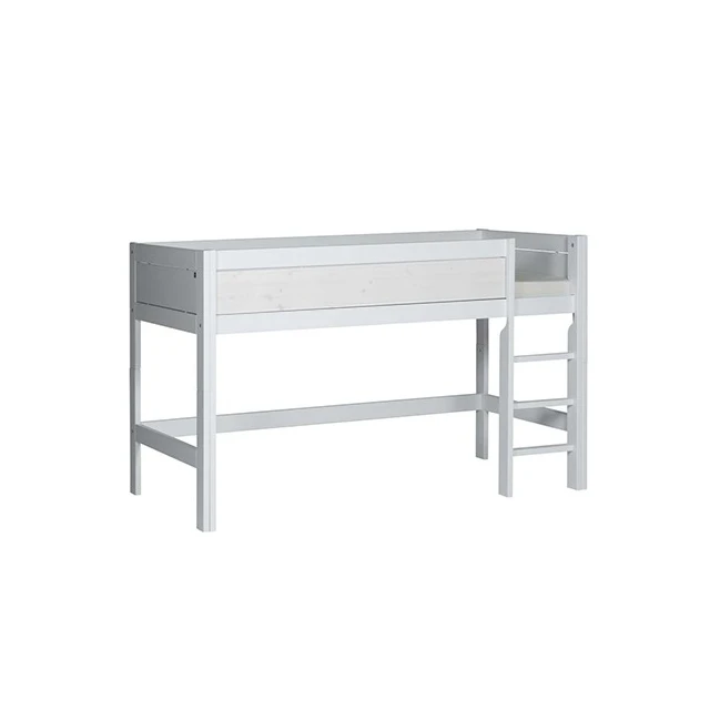 LifeTime-Kidsrooms Letto a mezza altezza Laura-DLR, 90x200 cm, con struttura a doghe DeLuxe imbiancata