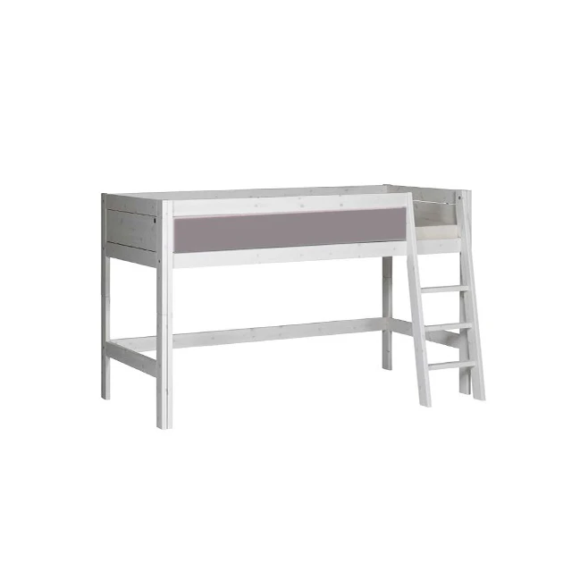 LifeTime-Kidsrooms Lit demi-hauteur Laura-DLR, 90x200 cm, avec cadre à lattes DeLuxe Whitewash