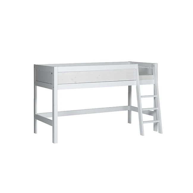 LifeTime-Kidsrooms Letto a mezza altezza Laura-DLR, 90x200 cm, con struttura a doghe DeLuxe imbiancata