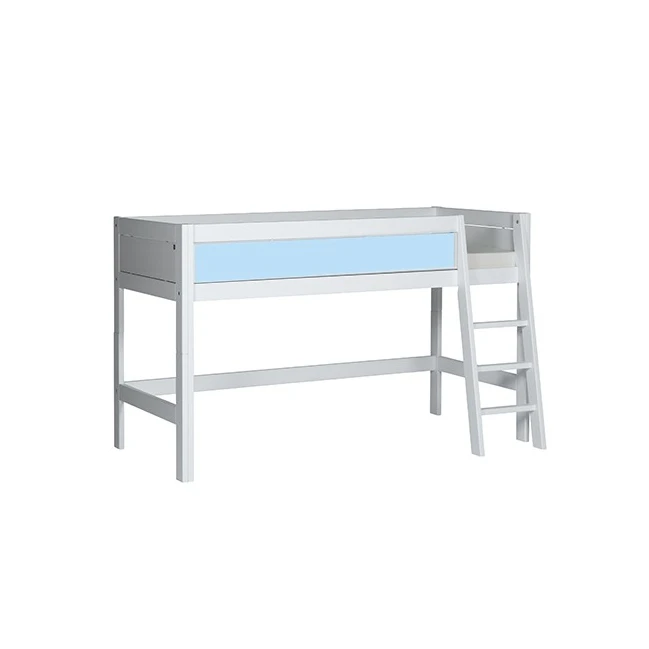 LifeTime-Kidsrooms Letto a mezza altezza Laura-DLR, 90x200 cm, con struttura a doghe DeLuxe imbiancata