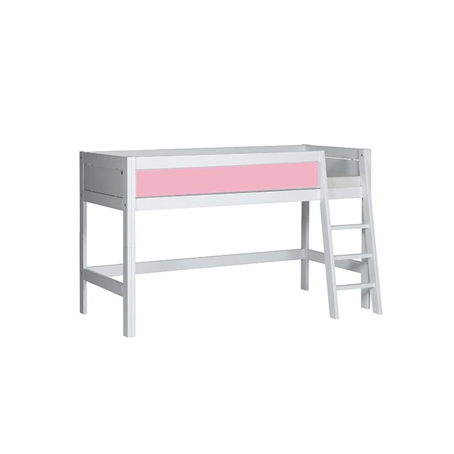 LifeTime-Kidsrooms Letto a mezza altezza Laura-DLR, 90x200 cm, con struttura a doghe DeLuxe imbiancata