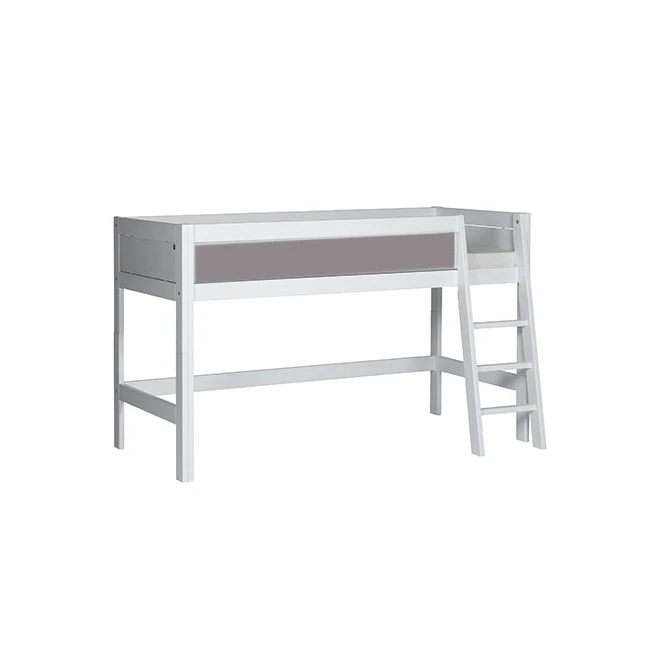 LifeTime-Kidsrooms Letto a mezza altezza Laura-DLR, 90x200 cm, con struttura a doghe DeLuxe imbiancata