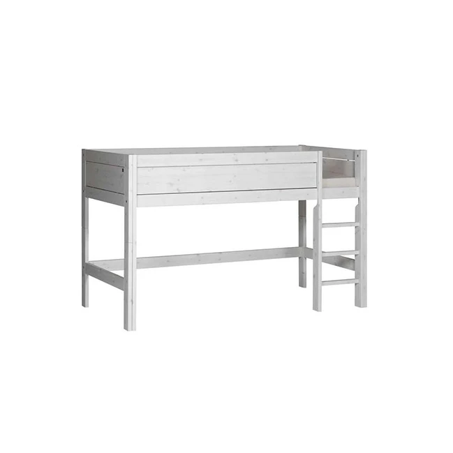 LifeTime-Kidsroom Letto a mezza altezza Laura-RL, 90x200 cm, con struttura a doghe a rullo imbiancata