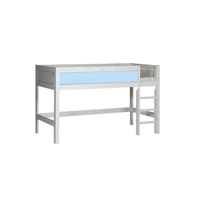 LifeTime-Kidsroom Letto a mezza altezza Laura-RL, 90x200 cm, con struttura a doghe a rullo imbiancata