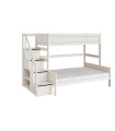 Lifetime bunk bed Family 90/140 with staircase and deluxe slatted frame whitewash