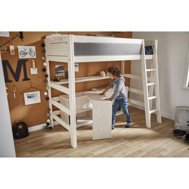 Stanza per bambini Lifetime HILBERT, Play and Store, 90x200 cm, con cornice a doghe deluxe imbiancata