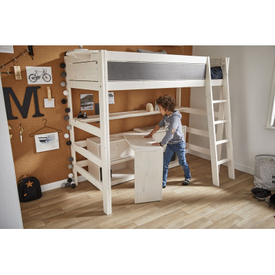 Chambre d’enfant Lifetime HILBERT, Play and Store, 90x200 cm, avec cadre à lattes de luxe Whitewash