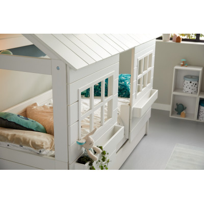 Lifetime Kidsrooms Basis Hüttenbett Lake House 1 - Rollboden Weiss lackiert