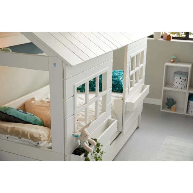 Lifetime Kidsrooms Basis Hüttenbett Lake House 2 - Rollboden Weiss lackiert